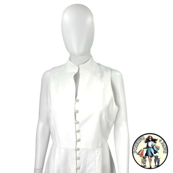 Tuckernuck | White Leighton Sleeveless Linen Blend Mini Dress Size XXL - Picture 4 of 9